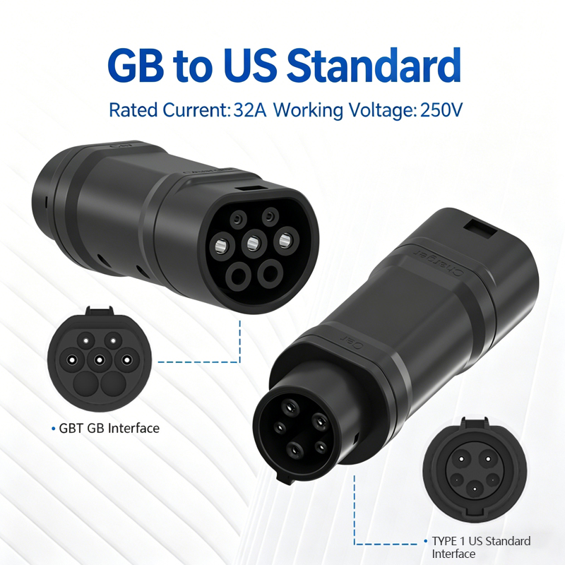 Ev Charger Adapter - 充電器コンバーターアダプター 新型プラグ GB/T → US規格 AC250V/480V