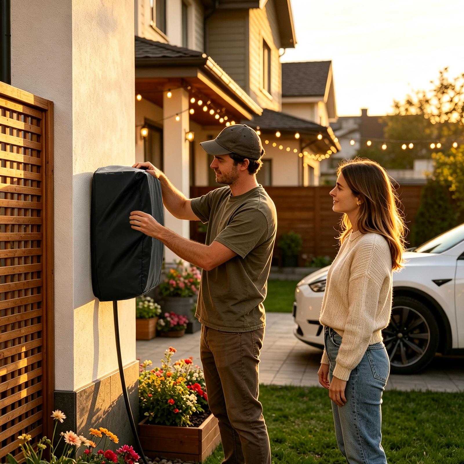 屋外用EV充電器カバー。車の充電柱を覆い、埃から保護します。 - Home Ev Charger のレビューと価格