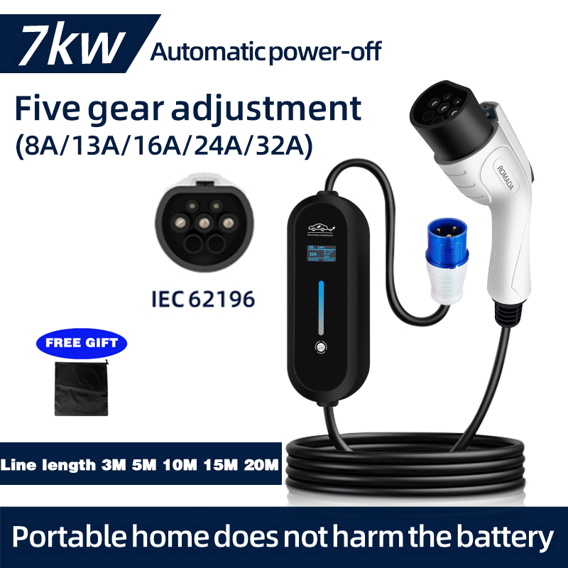 電気自動車用ポータブル充電器,ケーブルタイプ2,iec621 - Ev Charger Adapter のレビューと価格