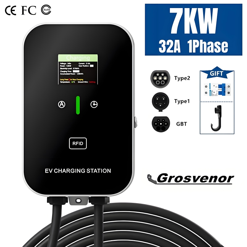 新型7KWタイプ2電気自動車充電器 32A EV充電ステーシ - Wallbox Ev のレビューと価格
