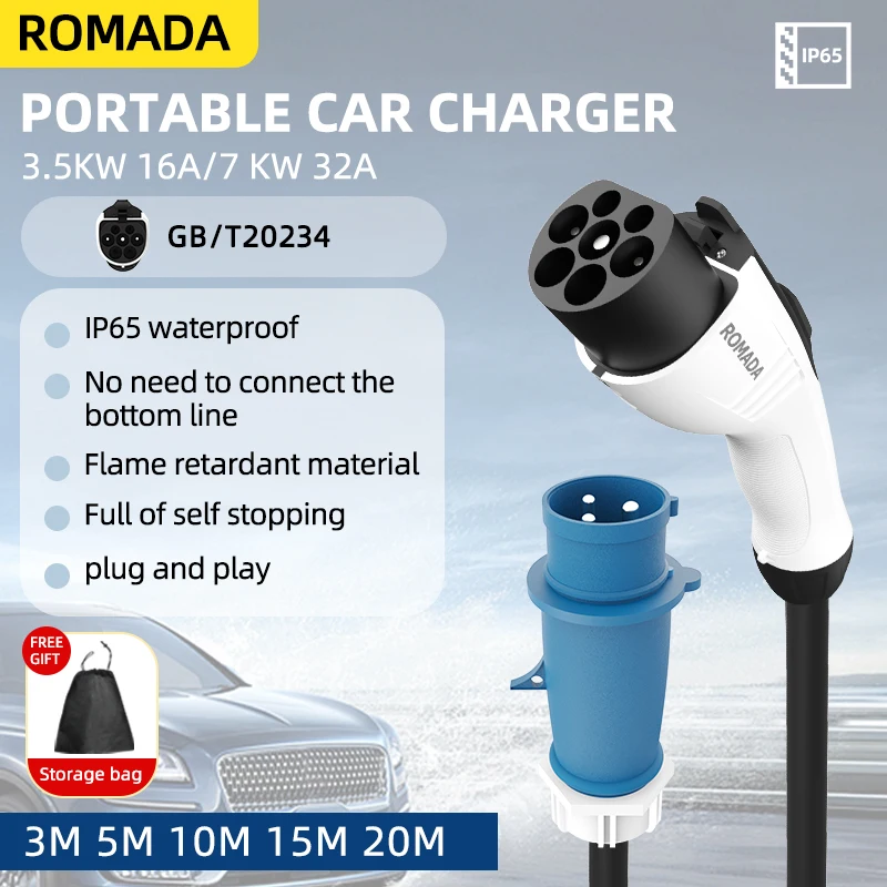 電気自動車用 3.5KW 16A EV ポータブル充電器 3 - Ev Charger Adapter のレビューと価格
