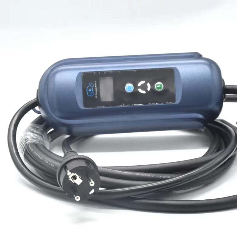 ポータブル電気自動車用青色コントロールボックス単相16Aタイ - Portable Ev Charger のレビューと価格